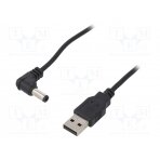 Cable; USB A plug,DC 5,5/2,5 plug; black; 0.5m; Core: Cu USB-DC5.5/2.5-0.5 Goobay