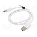 Cable; USB A plug,DC 5,5/2,5 plug; white; 0.5m; Core: Cu,tinned CEYWD VENTION