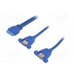 Cable: USB-USB; USB 3.0 19pin,USB A socket x2; 0.65m AK-CA-62 AKYGA