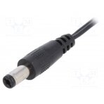 Cable; wires,DC 5,5/2,1 plug; straight; 0.5mm2; black; 0.23m DC.CAB.2200.0025E ESPE