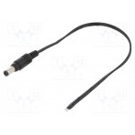 Cable; wires,DC 5,5/2,1 plug; straight; 0.5mm2; black; 0.25m DC2200.0025E MFG
