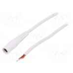 Cable; wires,DC 5,5/2,1 socket; straight; 1mm2; white; 1.5m DC.CAB.2110.0150 BQ CABLE