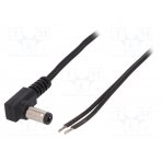 Cable; wires,DC 5,5/2,5 plug; angled; 0.5mm2; black; 0.23m DC.CAB.2601.0025E ESPE