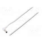 Cable; wires,DC 5,5/2,5 plug; angled; 0.5mm2; white; 1.5m DC.CAB.2701.0150 BQ CABLE
