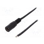 Cable; wires,DC 5,5/2,5 socket; straight; 0.5mm2; black; 1.46m DC.CAB.2400.0150E ESPE