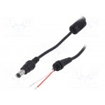Cable; wires,DC 6,3/3,0 plug; straight; 0.5mm2; black; 1.2m AK-SC-06 AKYGA
