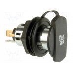 Car lighter socket adapter; car lighter socket x1; 20A; black PROCAR-68140800 PRO CAR