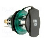 Car lighter socket; car lighter socket x1; 20A; green; blister PROCAR-68140820 PRO CAR