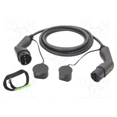 Cable: eMobility; 230V; 7.2kW; IP55; Type 2,both sides; 5m; 32A GC-EV09 GREEN CELL 1