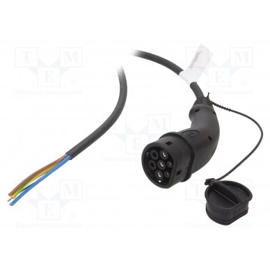 Cable: eMobility; 250V; 11kW; IP44; wires,Type 2; 7.5m; 32A 8811754004440A1 HARTING