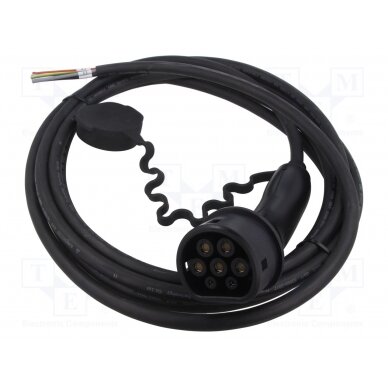 Cable: eMobility; 480V; 11kW; IP54; wires,Type 2; 7.5m; 20A HVCOIMBR6PS702L750 AMPHENOL