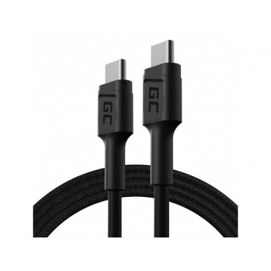 Kabelis GC PowerStream USB-C - USB-C 120cm su maitinimo šaltiniu  (60W), 480 Mbps, „Ultra Charge“, QC 3.0