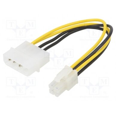 Cable: mains; ATX P4 female,Molex male; 0.16m HDD-PCI-E/4 Goobay 1