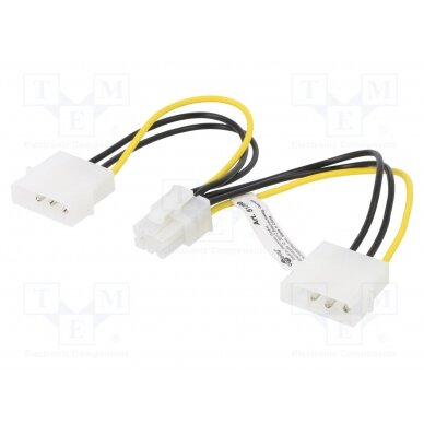 Cable: mains; Molex male x2,PCIe 6pin female; 0.15m 2HDD-PCI-E/6 Goobay