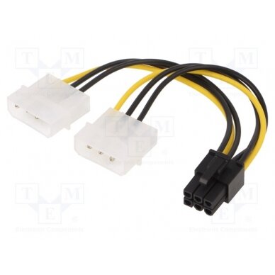 Cable: mains; Molex male x2,PCIe 6pin female; 0.15m; Cablexpert CC-PSU-6 GEMBIRD 1