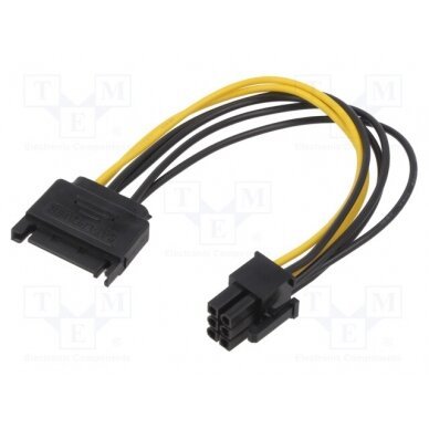Cable: mains SATA; PCIe 6pin female,SATA 15pin male; 0.18m SAVAK-20 SAVIO 1