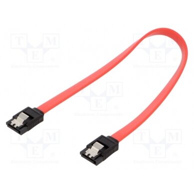 Cable: SATA; SATA plug,both sides; 0.3m; SATA III; red; Cablexpert CC-SATAM-DATA-0.3M GEMBIRD 1