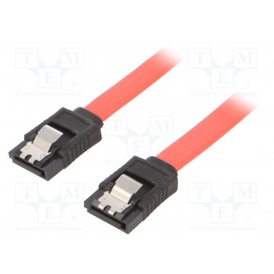Cable: SATA; SATA plug,both sides; 0.5m; SATA III; red; Cablexpert CC-SATAM-DATA GEMBIRD