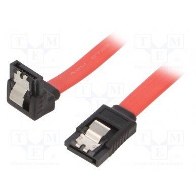 Cable: SATA; SATA plug,SATA plug angled; 0.3m; SATA III; red CC-SATAM-DATA90-03 GEMBIRD 1