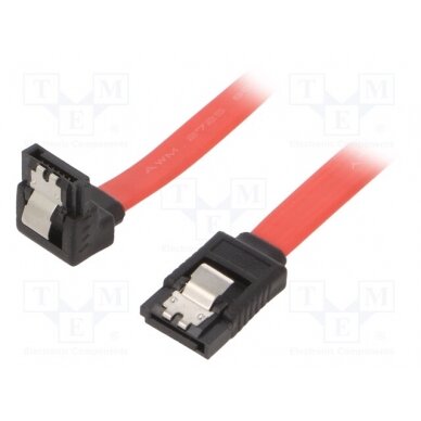 Cable: SATA; SATA plug,SATA plug angled; 0.5m; SATA III; red CC-SATAM-DATA90 GEMBIRD 1