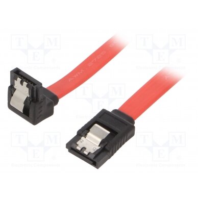Cable: SATA; SATA plug,SATA plug angled; 0.5m; SATA III; red CC-SATAM-DATA90 GEMBIRD