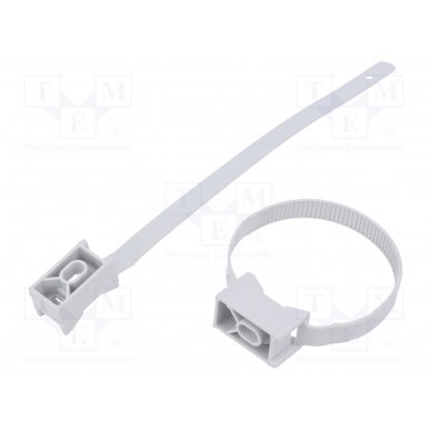 Cable strap clip; polyamide; Application: for braids; light grey BMTPZFF16/32 BM GROUP