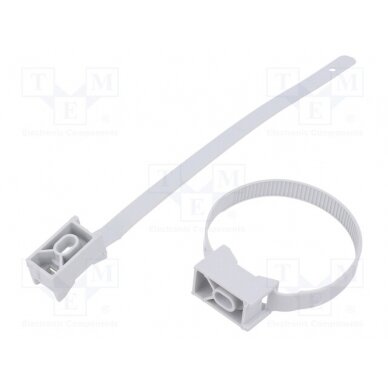 Cable strap clip; polyamide; Application: for braids; light grey BMTPZFF16/32 BM GROUP 1