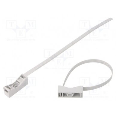 Cable strap clip; polyamide; Application: for braids; light grey BMTPZFF40/63 BM GROUP 1