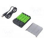 Charger: for rechargeable batteries; Ni-MH; Size: AA,AAA GP-X411/4XR6 GP