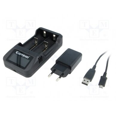 Charger: for rechargeable batteries; Li-Ion; 3.6/3.7V; 1A; 5VDC KEEPPOWER-L2 KEEPPOWER 1