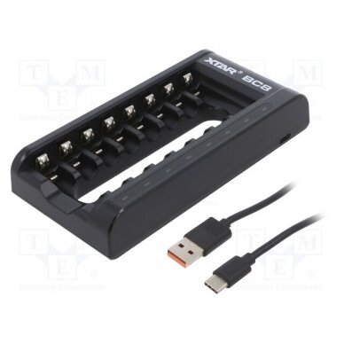 Charger: for rechargeable batteries; Li-Ion,Ni-MH; 0.5A XTAR-BC8 XTAR 1