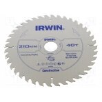 Circular saw; Ø: 210mm; Øhole: 30mm; Teeth: 40; wood IRW-1897204 IRWIN