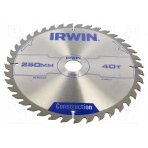 Circular saw; Ø: 250mm; Øhole: 30mm; Teeth: 40; wood IRW-1897211 IRWIN