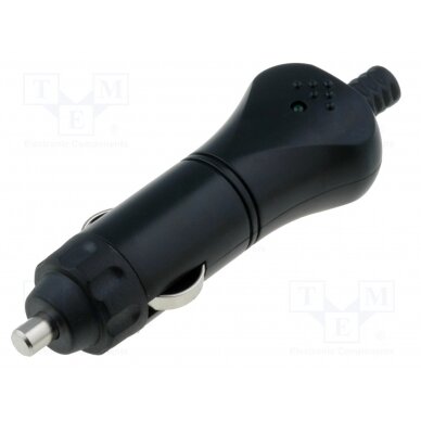 Cigarette lighter plug; Inom: 8A; Sup.volt: 7÷12VDC; 12V/8A; black A13-26B SCI