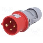 Connector: AC supply 3-phase; plug; male; 16A; 400VAC; IEC 60309 014-6TT PCE