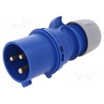 Connector: AC supply; plug; male; 32A; 230VAC; IEC 60309; IP44 023-6 PCE