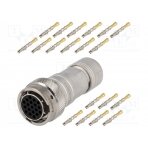 Connector: circular; RT360; plug; female; crimped; for cable; 7.5A RT0W61419SNH-K AMPHENOL
