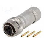 Connector: circular; RT360; plug; female; crimped; for cable; PIN: 3 RT06123SNH-K AMPHENOL