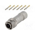 Connector: circular; RT360; plug; female; crimped; for cable; PIN: 6 RT0W6106SNH-K AMPHENOL