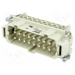 Connector: HDC; contact insert; male; EPIC H-BE; PIN: 16; 16+PE 10194000 LAPP