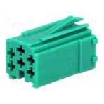 Connector housing; plug; mini ISO; PIN: 6; green; 331444,331450 331441-2 4CARMEDIA