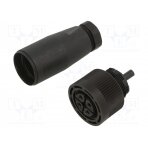 Connector: M18; plug; female; 250V; 5A; IP67; PIN: 4; 714; for cable 09-0440-10-04 BINDER