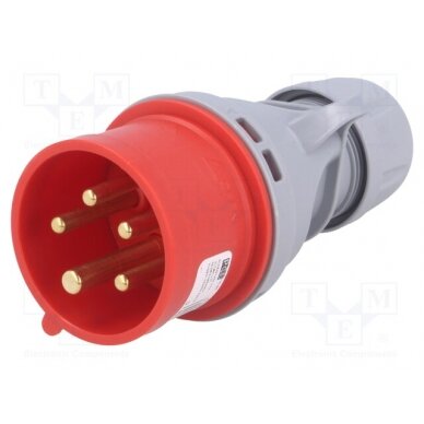 Connector: AC supply 3-phase; plug; male; 16A; 400VAC; IEC 60309 015-6TT PCE 1