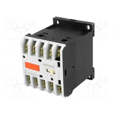Contactor: 3-pole; NO x3; Auxiliary contacts: NO; 24VDC; 9A; BG 11BGF0910D024 LOVATO ELECTRIC 1