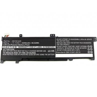 Baterija (akumuliatorius) ASUS Vivobook A501 B31N1429 11.1V 4200mAh