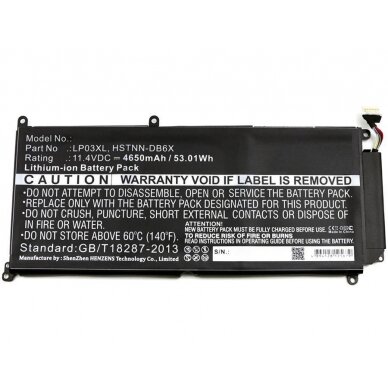 Baterija (akumuliatorius) HP Envy 15-AE015TX 15-AE016T 15-AE017TX 11.4V 4650mAh 53Wh