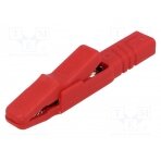 Crocodile clip; 25A; red; Grip capac: max.9.5mm; Socket size: 4mm AK2SRT HIRSCHMANN T&M