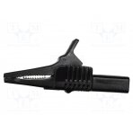 Crocodile clip; 30A; black; Grip capac: max.19mm; Socket size: 4mm BU-65-0 MUELLER ELECTRIC