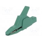 Crocodile clip; 34A; green; Grip capac: max.30mm; Socket size: 4mm AK2B2540I-GN HIRSCHMANN T&M