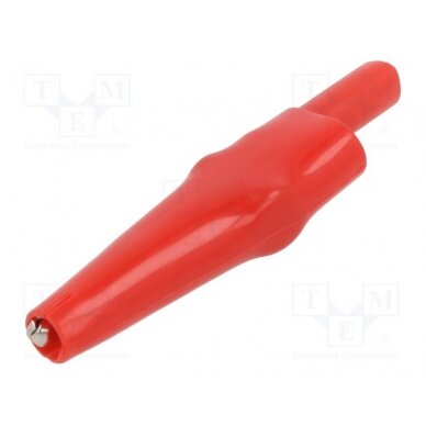 Crocodile clip; 10A; red; Grip capac: max.7.9mm; Socket size: 4mm CTM-63-2 CAL TEST 1